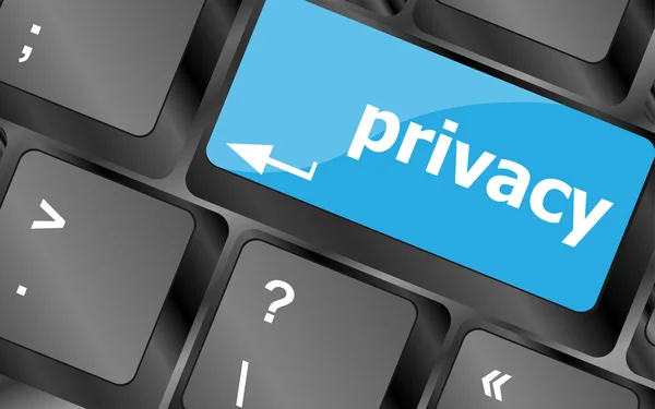 Toetsenbord met privacy tekst op toetsenbord - beveiligingsconcept — Stockfoto