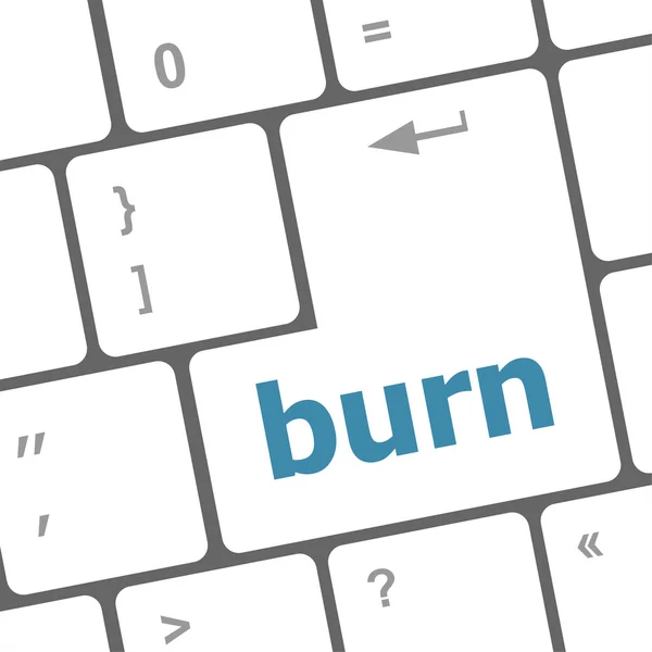 Computer keyboard with burn key. business concept — Stock Photo, Image