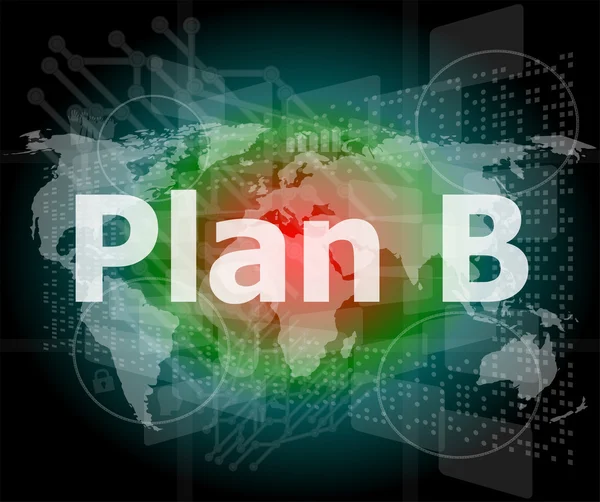 The word plan b on digital screen, business concept — Stock Photo, Image