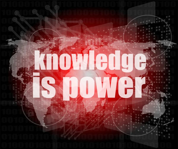 Education and learn concept: words knowledge is power on digital screen