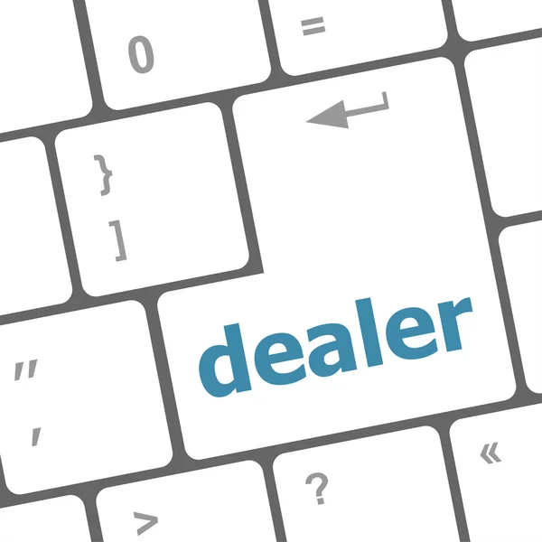Dealer button on keyboard with soft focus — Stock Photo, Image