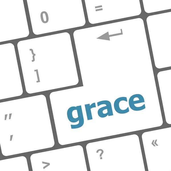 Computer keyboard button with grace button — Stock Photo, Image