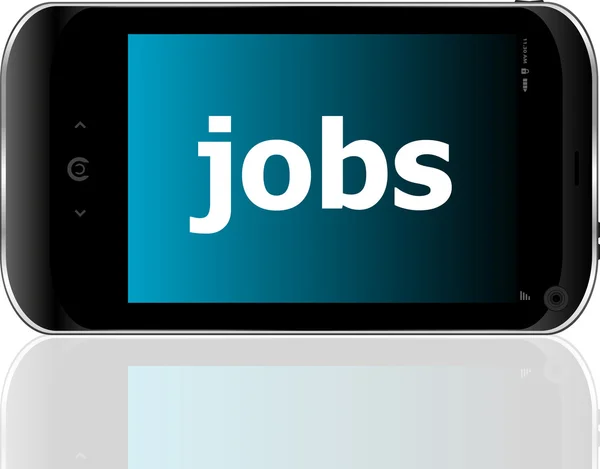 Smartphone mit Word-Jobs auf dem Display, Geschäftskonzept — Stockfoto