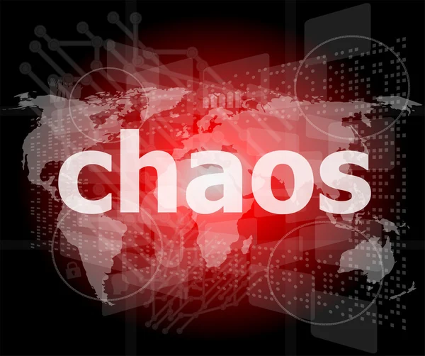 Chaos-Wort auf digitalem Touchscreen — Stockfoto