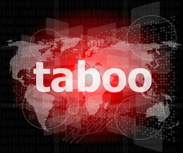 Beveiligingsconcept: woorden taboe is een marketing op digitaal scherm — Stockfoto