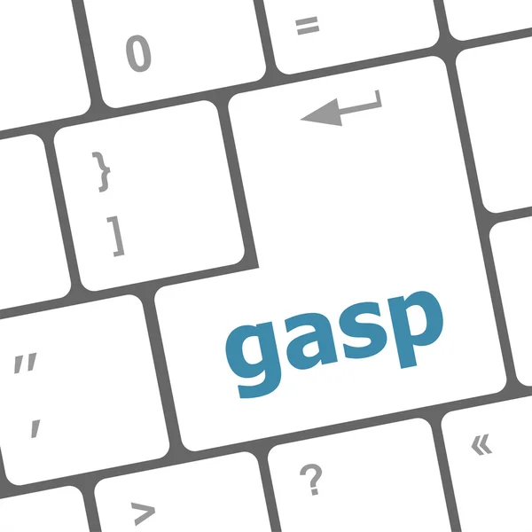 Gasp parola sul tasto tastiera, pulsante del computer notebook — Foto Stock