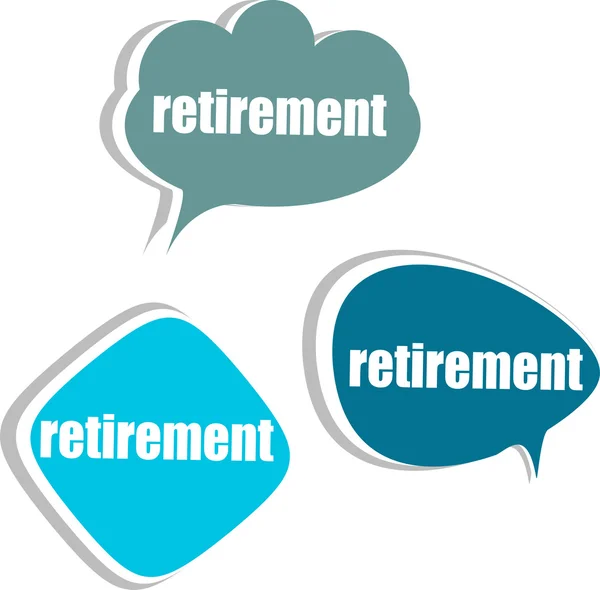Pension. uppsättning av dekaler, etiketter, märken. Business banners, infographics — Stockfoto