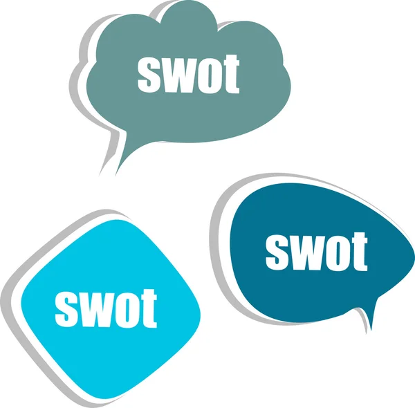 SWOT. uppsättning av dekaler, etiketter, märken. mall för infographics — Stockfoto