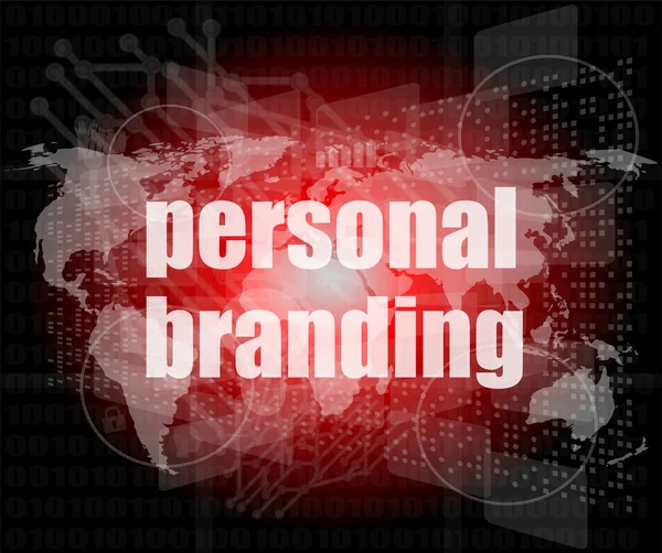 Marketing concept: woorden personal branding op digitaal touchscreen — Stockfoto