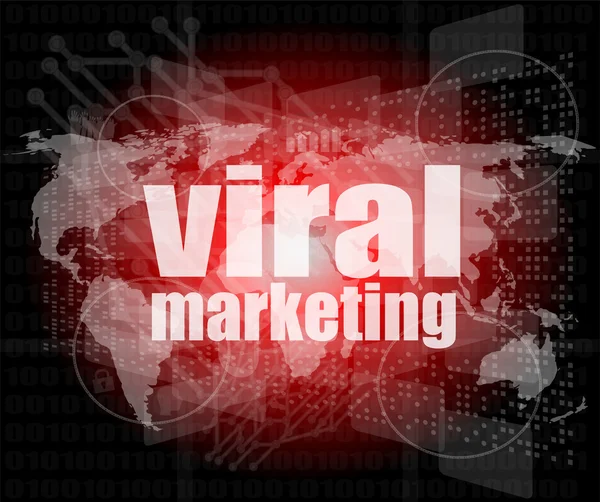 Concepto de marketing: palabras Viral Marketing en la pantalla digital del negocio — Foto de Stock