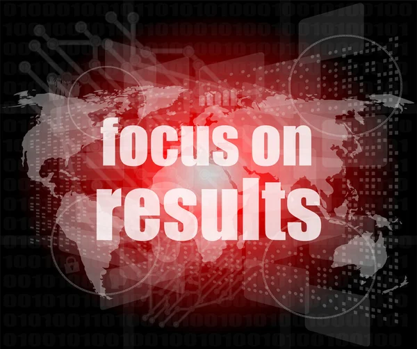 Life style concept: words focus on results on digital touch screen — Stock Photo, Image