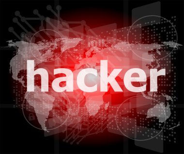 Gizlilik kavramı: dijital arkaplanda Hacker kelimeleri