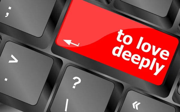 Att älska djupt, tangentbord med dator nyckelknappen — Stockfoto
