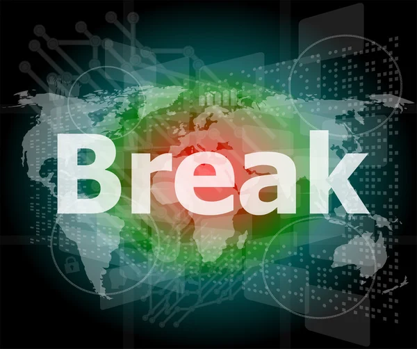Слово break на цифровом экране, бизнес-концепция — стоковое фото