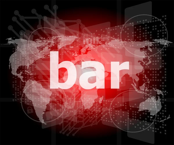 Bar, hi-tech background, digital business touch screen — Stock Photo, Image