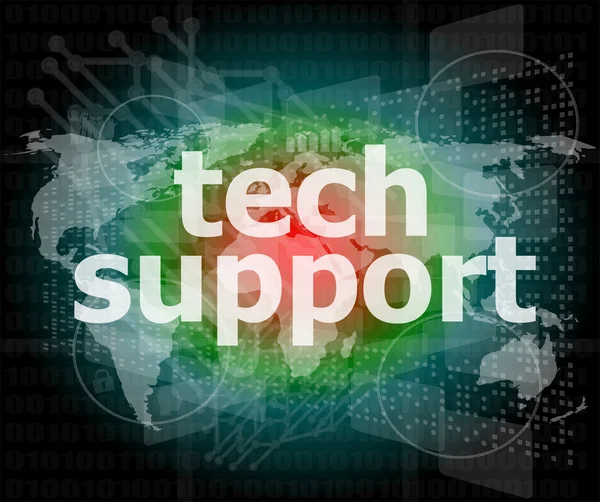 Tech podporu slovo na rozhraní dotykové obrazovky — Stock fotografie