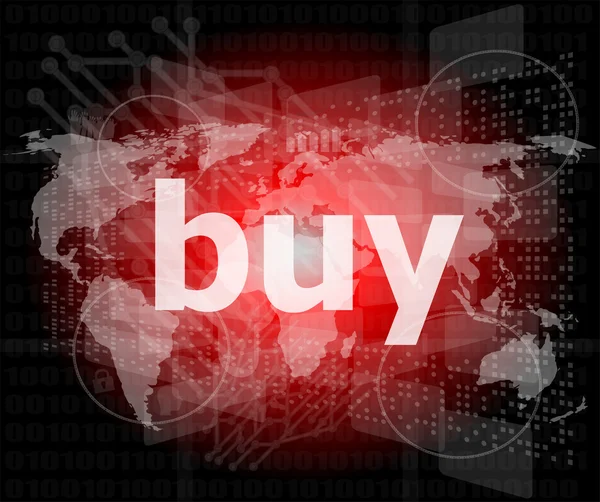 The word buy on digital screen, business concept — Stock Photo, Image