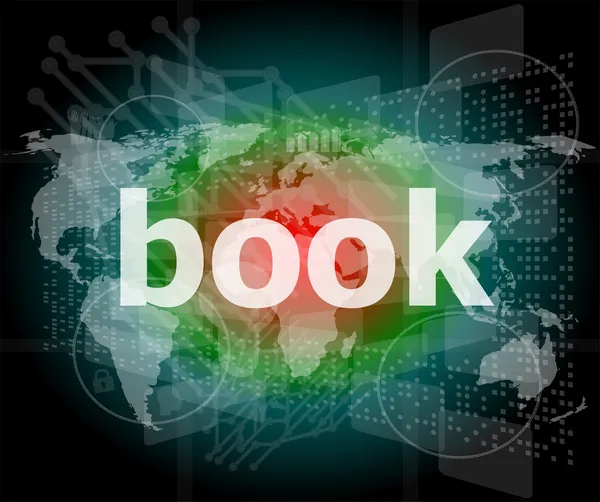 디지털 터치 스크린의 책 단어 — 스톡 사진