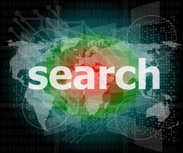 SEOウェブ開発の概念:単語デジタル背景で検索 — ストック写真