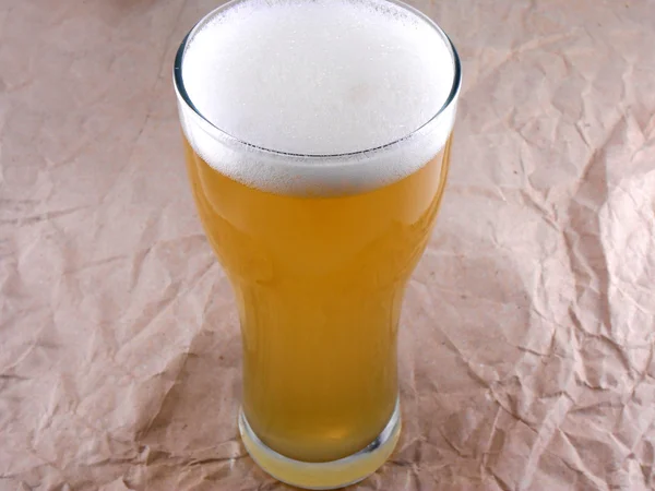 Frosty glass of light beer set — Stock Photo, Image