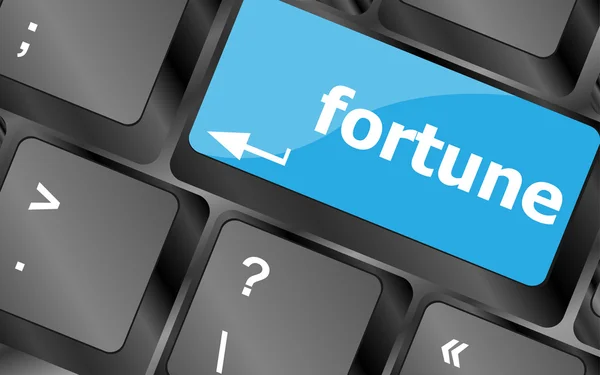 Fortune pour le concept d'investissement avec un bouton orange sur le clavier de l'ordinateur — Photo