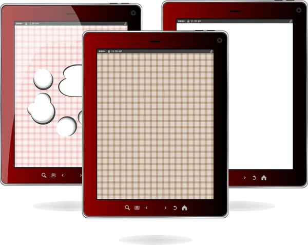 Set tablet digitale isolato su bianco — Foto Stock