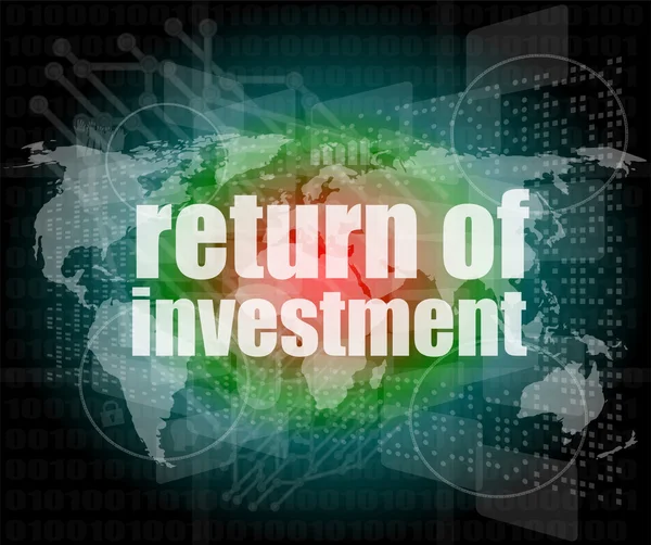 Business concept: words return of investment on digital background — Stock Photo, Image