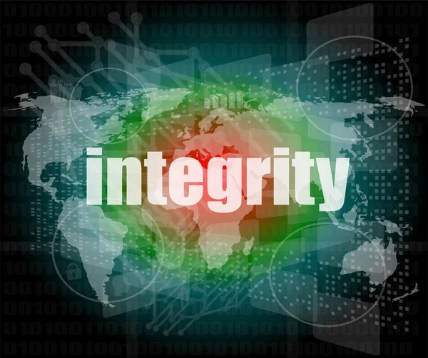 Affärsidé: ordet integritet på digital bakgrund — Stockfoto
