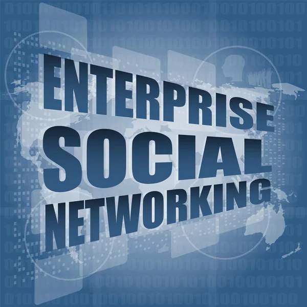 Social network aziendale, interfaccia hi tecnologia, touch screen — Foto Stock