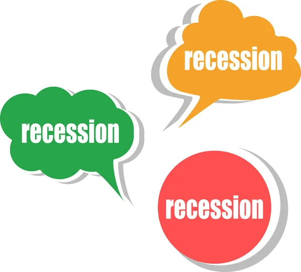Rezession. Aufkleber, Etiketten, Tags. Vorlage für Infografiken — Stockfoto