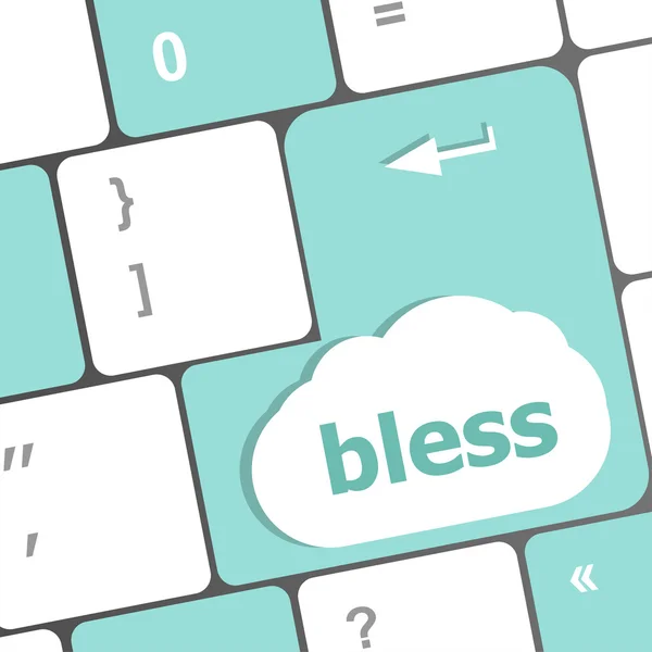 Bless text on computer keyboard key - business concept — Stock Photo, Image