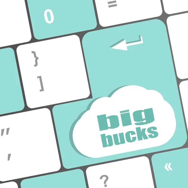 Big bucks on computer keyboard key button — Stock Photo, Image