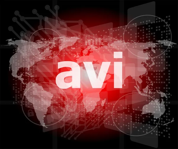 Digitaal concept: avi word op digitaal scherm — Stockfoto
