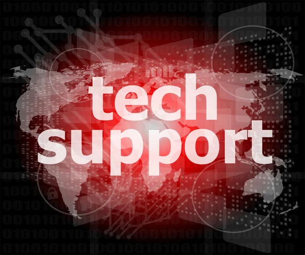 Tech ondersteuning woord op een touch-screen interface — Stockfoto