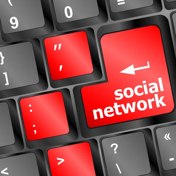 Sociala nätverk tangentbord nyckelknappen — Stockfoto
