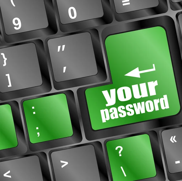 Il pulsante password sui tasti della tastiera - concetto di sicurezza — Foto Stock