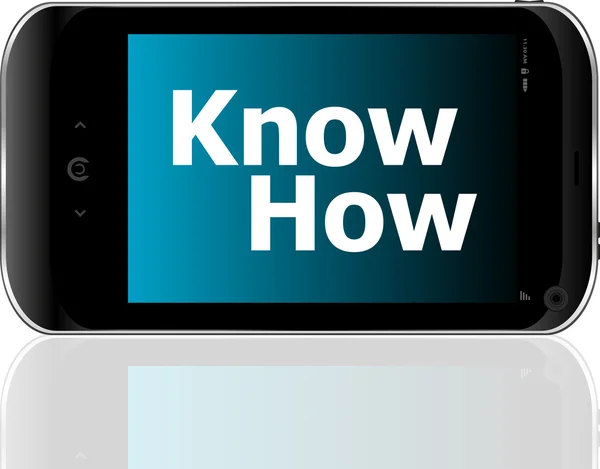 Smart phone with know how word — Stock Photo, Image