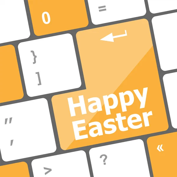 Frohe Ostern Text-Taste auf Tastatur-Tasten — Stockfoto