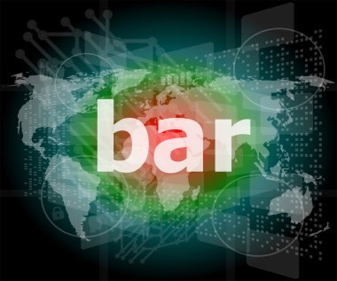 bar, yüksek teknoloji arka plan, dijital iş dokunmatik ekran