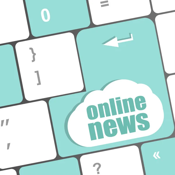 Online news button on computer keyboard key — Stock Photo, Image