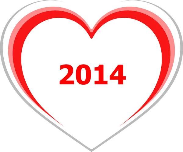 Маркетинговая концепция, 2014 о любви сердце на белом — стоковое фото