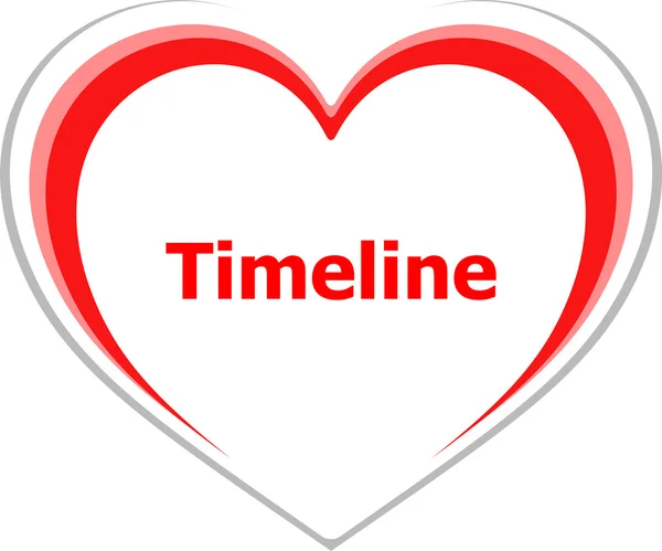 Marketing-Konzept, Timeline Wort über Liebe Herz — Stockfoto