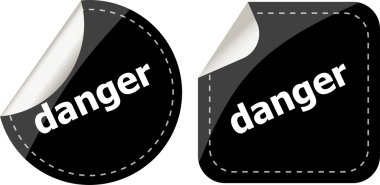 siyah etiketleri web düğme Tarih tehlike word etiket, Icon set