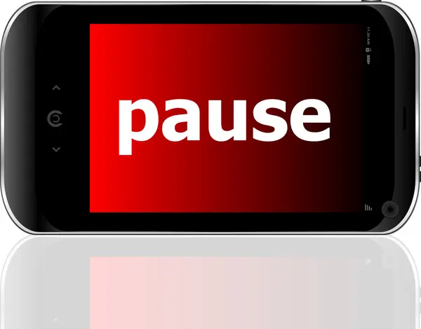 Conceito de negócio: smartphone com pausa de palavra em exibição — Fotografia de Stock