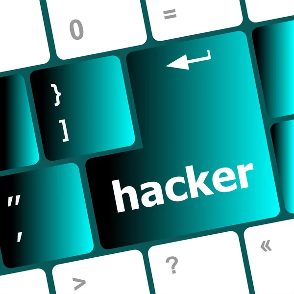 Hacker button on computer keyboard key — Stock Photo, Image