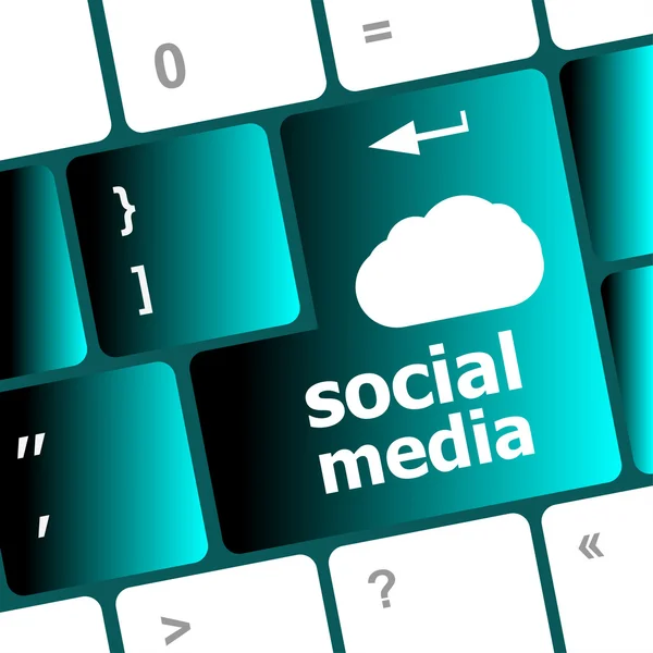 Sociale media toetsenbord knop — Stockfoto