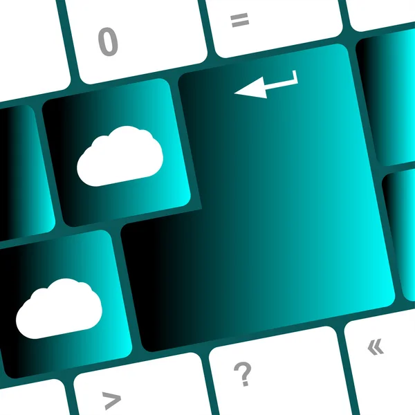 Σύννεφο υπολογιστών έννοια στο πληκτρολόγιο του υπολογιστή — Φωτογραφία Αρχείου
