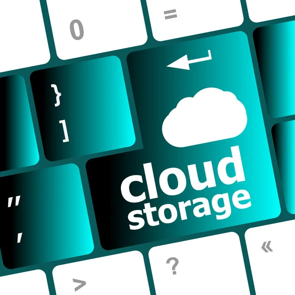 Cloud storage words concept on button of the keyboard — Stock Photo, Image