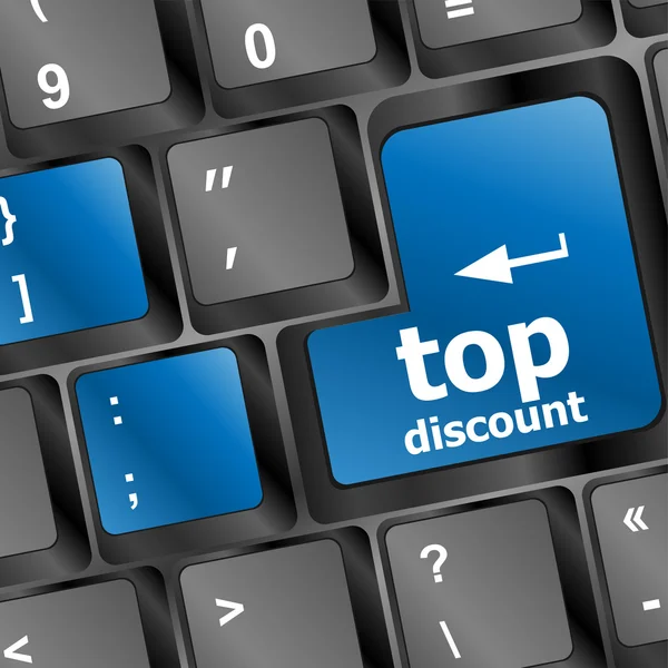 Top discount word key or keyboard, discount concept — Stock Photo, Image