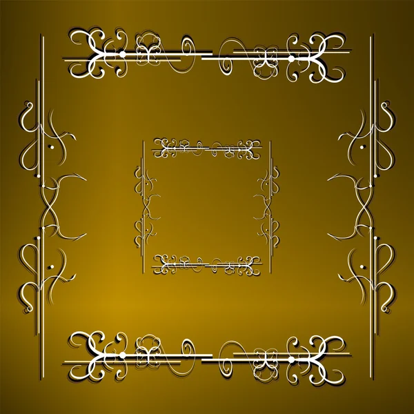 Illustration the luxury gold pattern ornament borders of black background — Stock Photo, Image